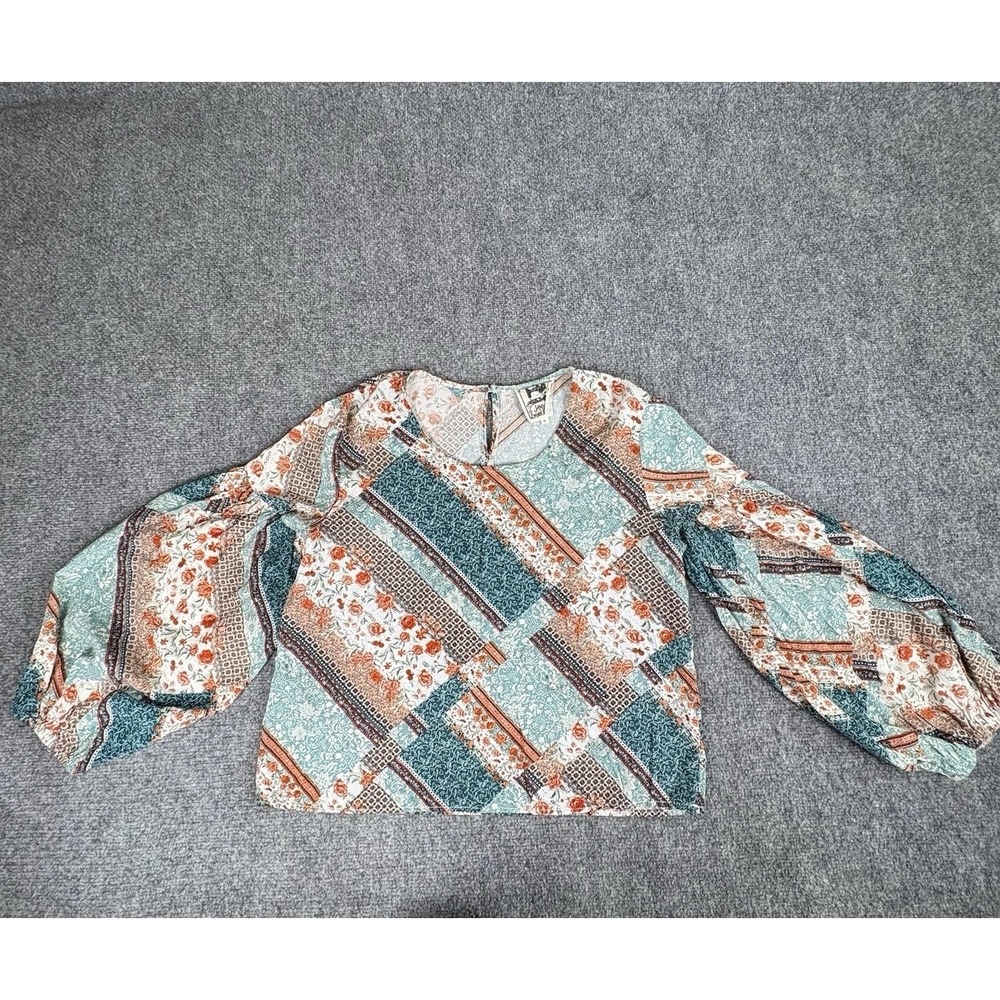 Jaase Peasant Blouse M Boho Patchwork Fairycore Cottage Festival Hippie Western‎